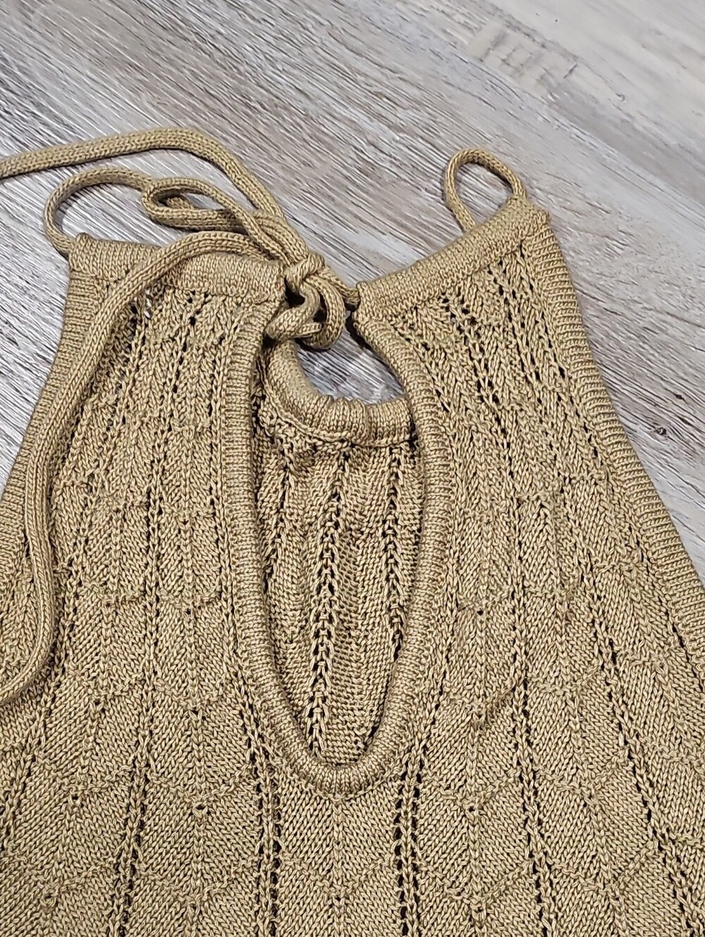 Just Fab Knit Halter Tank Top in Camel/Tan L - Picture 6 of 7